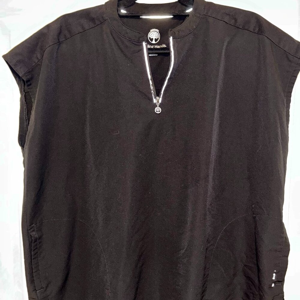 Black Healing Hands Oversized Scrub Top